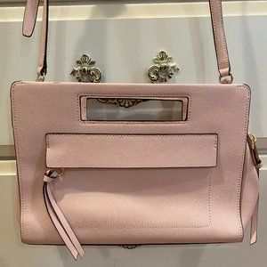 Coach Structured Leather Crossbody Clutch Bag in Pink